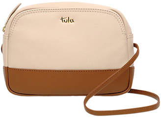 Tula Nappa Originals Small Leather Zip Cross Body Bag, Cream