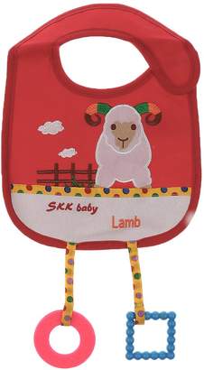 MagiDeal Cute Animal Cotton Toddler Infant Baby Bibs Saliva Pinafore with Teethers