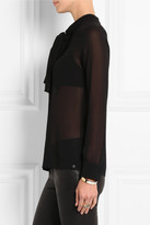 Thumbnail for your product : Saint Laurent Pussy-bow silk-georgette blouse