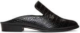 Robert Clergerie Black Croc-Embossed Alice Slip-On Loafers