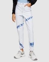 Thumbnail for your product : Topshop Women's Blue High-Waisted - Tie Dye Mom Tapered Jeans - Size W26/L32 at The Iconic