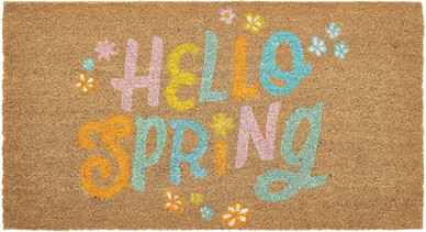 Hallmark Multi Hello Spring Outdoor Coir Doormat, 18" x 30"