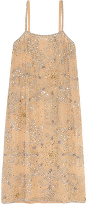 Ashish Embellished Crepe Dress - Beige
