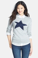 Thumbnail for your product : Halogen 'Star' Zip Back Crewneck Sweater (Regular & Petite)