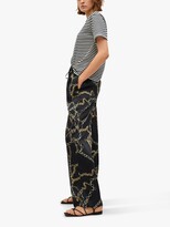 Thumbnail for your product : MANGO Flowy Chain Print Trousers, Black