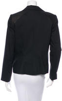 Thumbnail for your product : Alice + Olivia Leather-Accented Fitted Blazer
