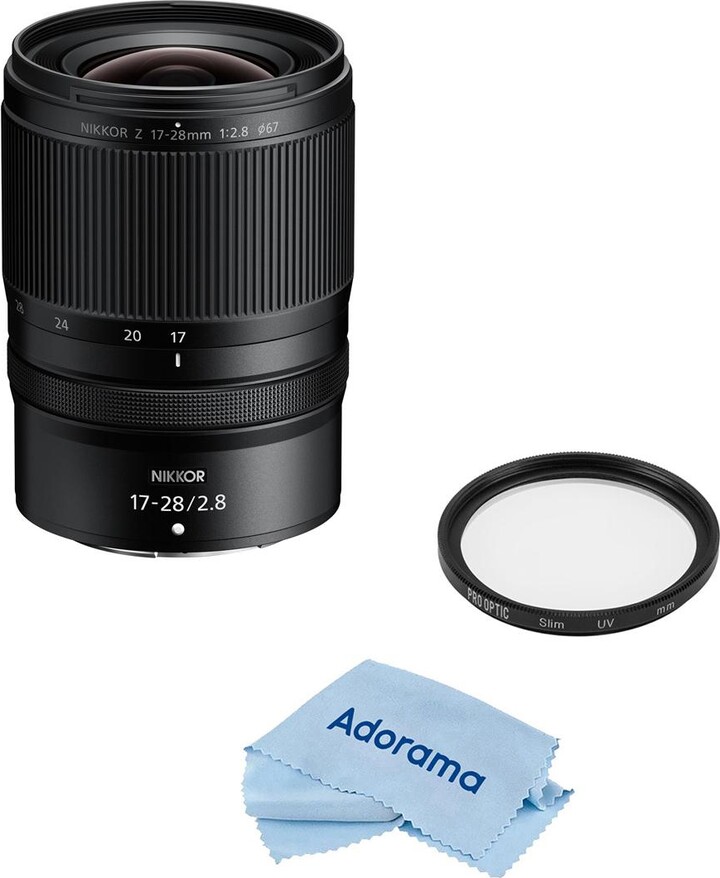 Nikon Nikkor Z 17-28mm f/2.8 Lens Bundle with 67mm Multi Coated Uv Slim Filter, Microfiber Cleaning Cloth