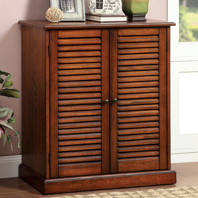 George Oliver Solid Wood Shoe Cabinet With Doors And Adjustable Shelving Modern Transitional Rack In Shelf Placement Storage Options