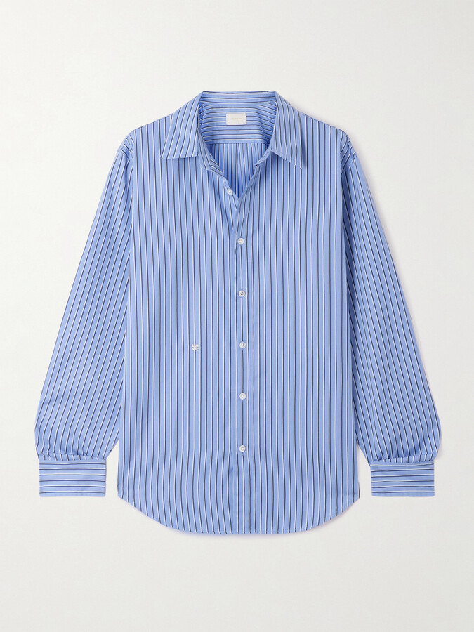 Aimé Leon Dore Striped Cotton-poplin Shirt - Blue