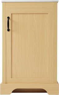 White+Burlywood Single Freestanding Bathroom Vanity With Ceramicn top and 1 Cabinet