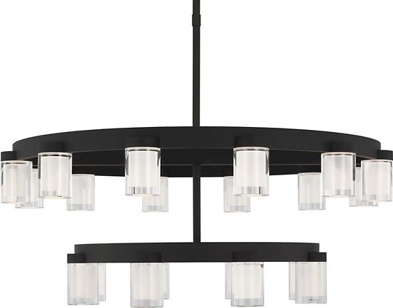 Visual Comfort Modern Esfera 2-Tier LED Chandelier in Black Size: Small