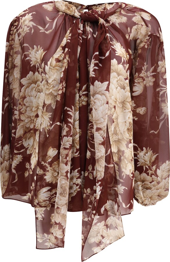 Dolce & Gabbana Silk Chiffon Floral Shirt