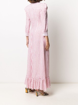 Ermanno Scervino Vertical-Stripe Long Shirt Dress