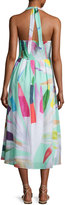 Thumbnail for your product : Mara Hoffman Halter Printed Organic Cotton Coverup Midi Dress, Light Blue Multicolor