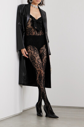 Alessandra Rich Bow-embellished Cutout Lace Jumpsuit - Black