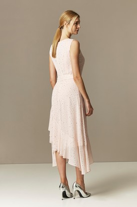 Wallis **TALL Blush Glitter Tiered Midi Dress