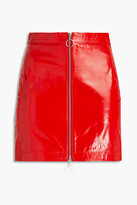 Thumbnail for your product : REMAIN Birger Christensen Lizzie crinkled glossed-leather mini skirt