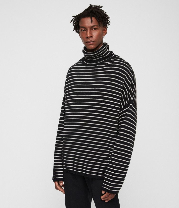 Marcel Allsaints Striped Sweater AllSaints Marty Funnel Neck