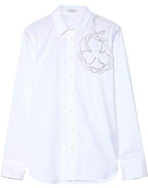 Brunello Cucinelli Embellished Cotton-Poplin Shirt