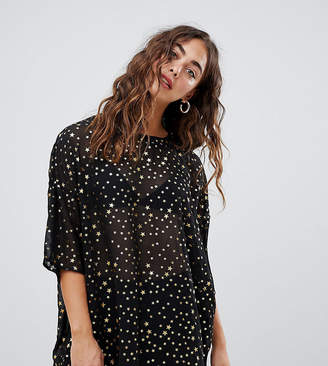 Glamorous relaxed top in sparkle fabric