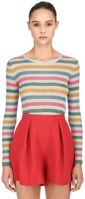 L'Autre Chose Striped Lurex Knit Sweater