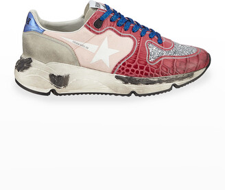 Golden Goose Limited Edition Runner Glittered Croc-Print Trainer Sneakers