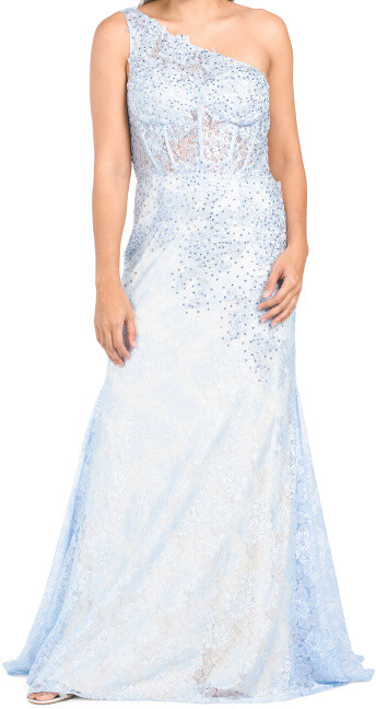 overlay evening gowns