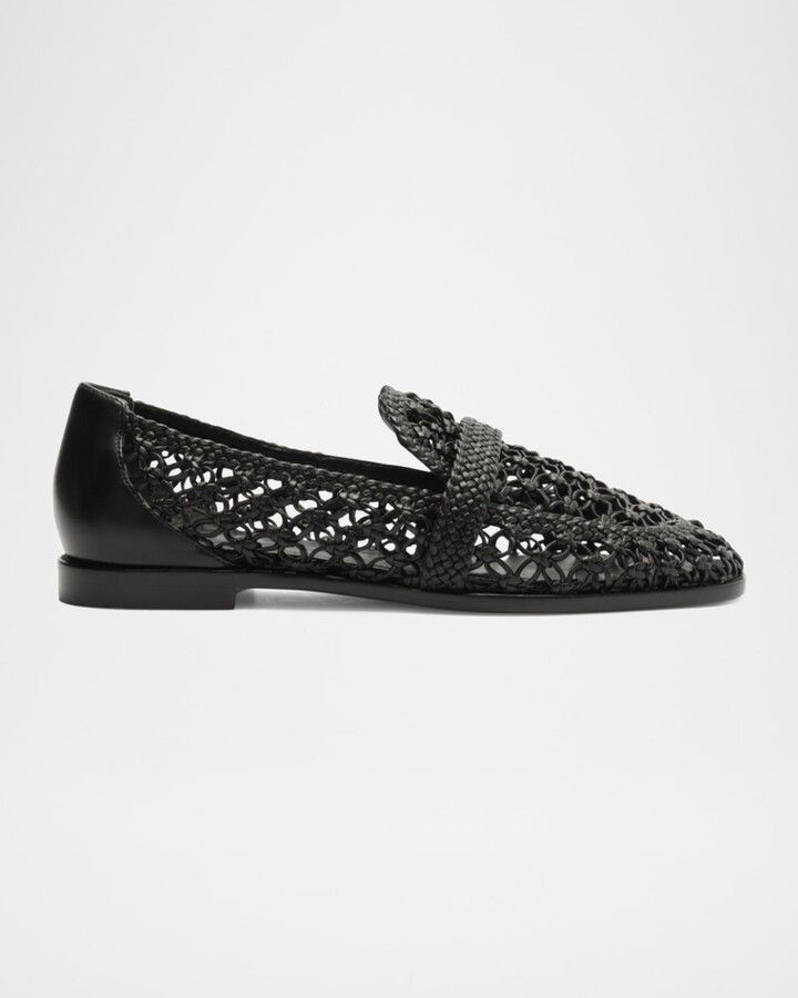 Alexandre Birman Jane Woven Leather Loafers