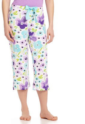 HUEtopia Slub Jersey Floral Capri Pajama Pants