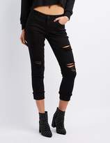 Thumbnail for your product : Charlotte Russe Refuge Destroyed Crop Boyfriend Jeans