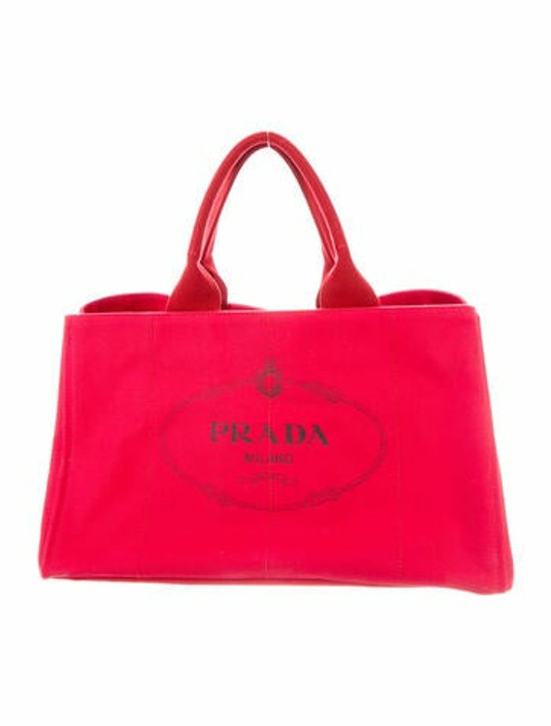 Prada Large Canapa Logo Tote Red - ShopStyle