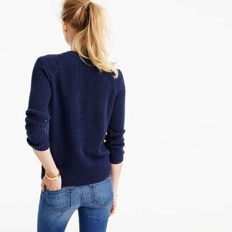 J.Crew Textured cotton sweater with anchor buttons