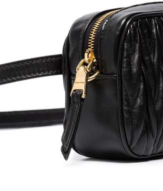 Miu Miu black Matelassé leather belt bag