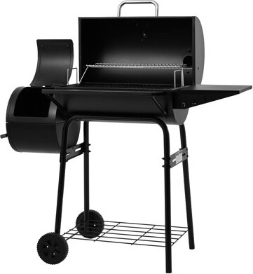 Royal Gourmet Barrel Charcoal Grill With Offset Smoker Black