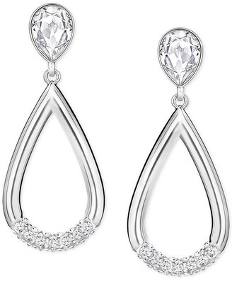 Swarovski Pear-Cut Crystal and Pave Teardrop Earrings
