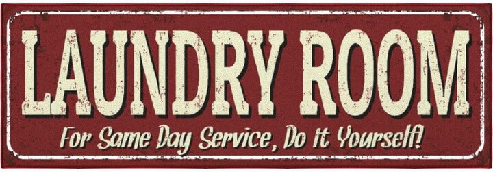 Ottomanson Laundry Collection Non-Slip Rubberback 2x5 Laundry Room Runner Rug, 20 in. x 59 in., Red