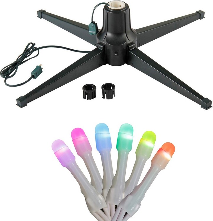 Home Heritage Electric Metal Rotating Christmas Tree Stand for 7 Ft