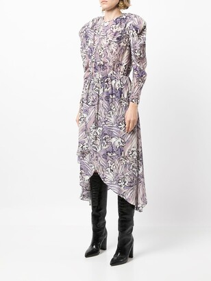IRO Graphic-Print Silk Midi Dress