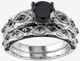 Thumbnail for your product : MODERN BRIDE Midnight Black Diamond 1 3/8 CT. T.W. Color-Enhanced Black Diamond 10K White Gold Bridal Set
