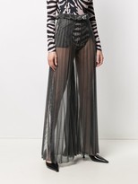 Thumbnail for your product : Atu Body Couture Sheer Pleated Palazzo Trousers