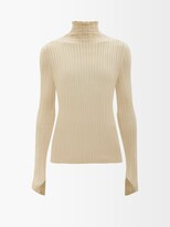 Tavi High-neck Ribbed-knit Silk 