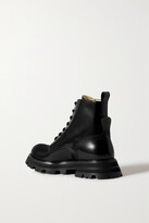 Thumbnail for your product : Alexander McQueen Shearling-lined Glossed-leather Exaggerated Sole Boots