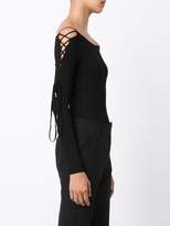 Thumbnail for your product : Cushnie lace-up detailing boatneck bodysuit