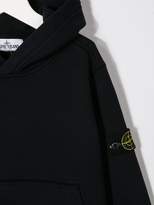 Thumbnail for your product : Stone Island Junior logo embroidered hoodie