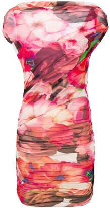 MSGM Floral Ruched Dress