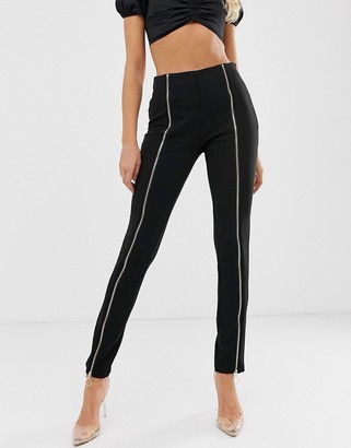 In The Style zip front trousers