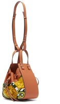 Thumbnail for your product : Loewe Hammock Small Floral-embroidered Leather Bag - Yellow Multi