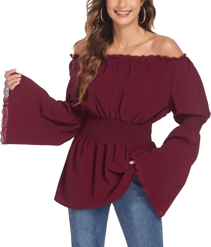 Boho Top Feathered Sleeves and Fuscia Top FALL SALE!! Made in Italy Luxury Top Casual Top Kleding Dameskleding Tops & T-shirts Blouses 