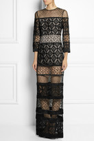 Thumbnail for your product : Temperley London Cruz paneled lace gown