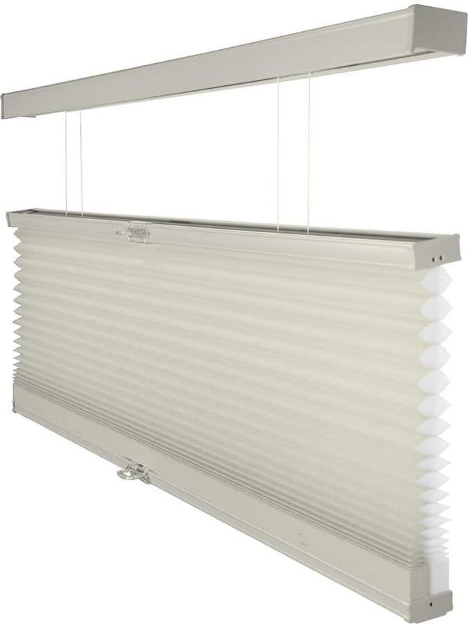 Chicology Cut-to-Size Pebble Grey Cordless Top Down Bottom Up Light Filtering Polyester Cellular Shade 23 in. W x 48 in. L